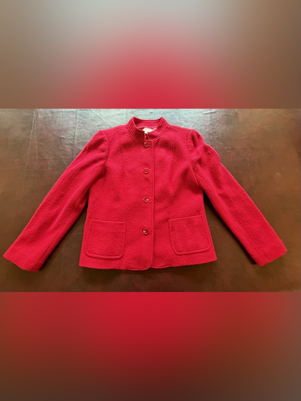 Talbots Red Wool Blend Jacket, size 14